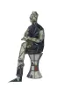 Product image 3 of the product “Seated Man on stool, 140cm height, sculpture from upcyceled oil barrel. ”